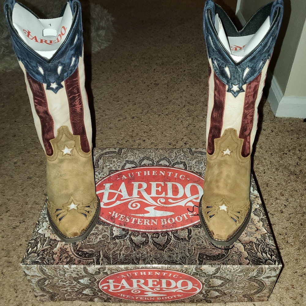 Laredo American flag Western boots